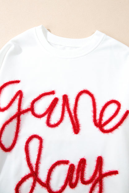 Witte T-shirt met grafische print en vallende schouders voor Game Day