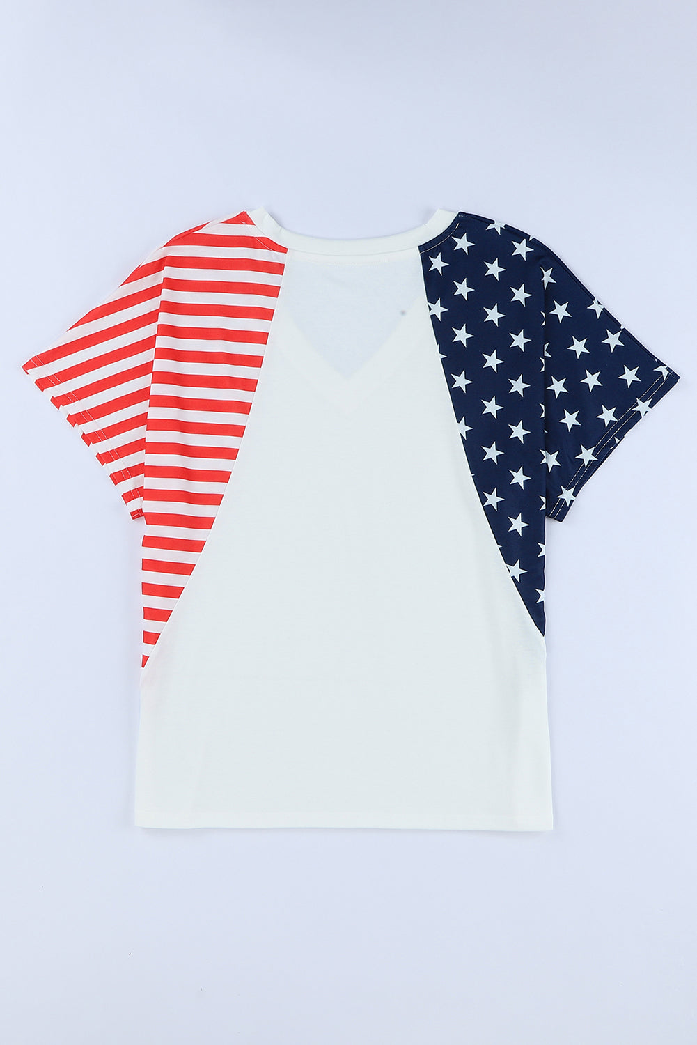 Wit het Amerikaanse Stars and Stripes T-shirt met V-hals