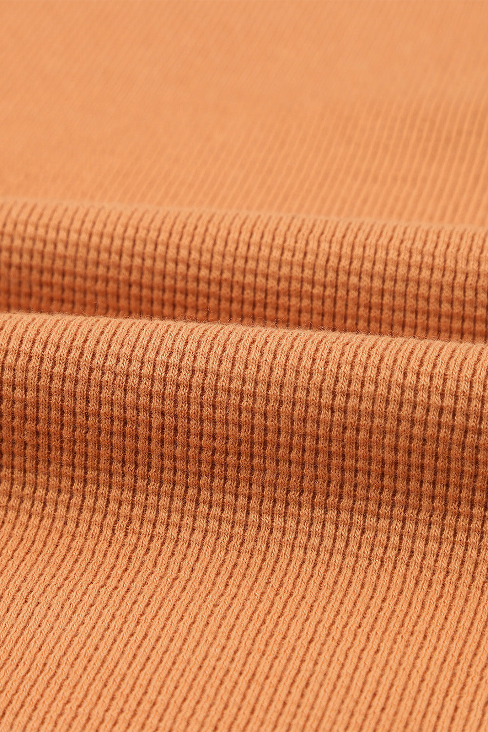 Oranje wafelgebreide Henley-top