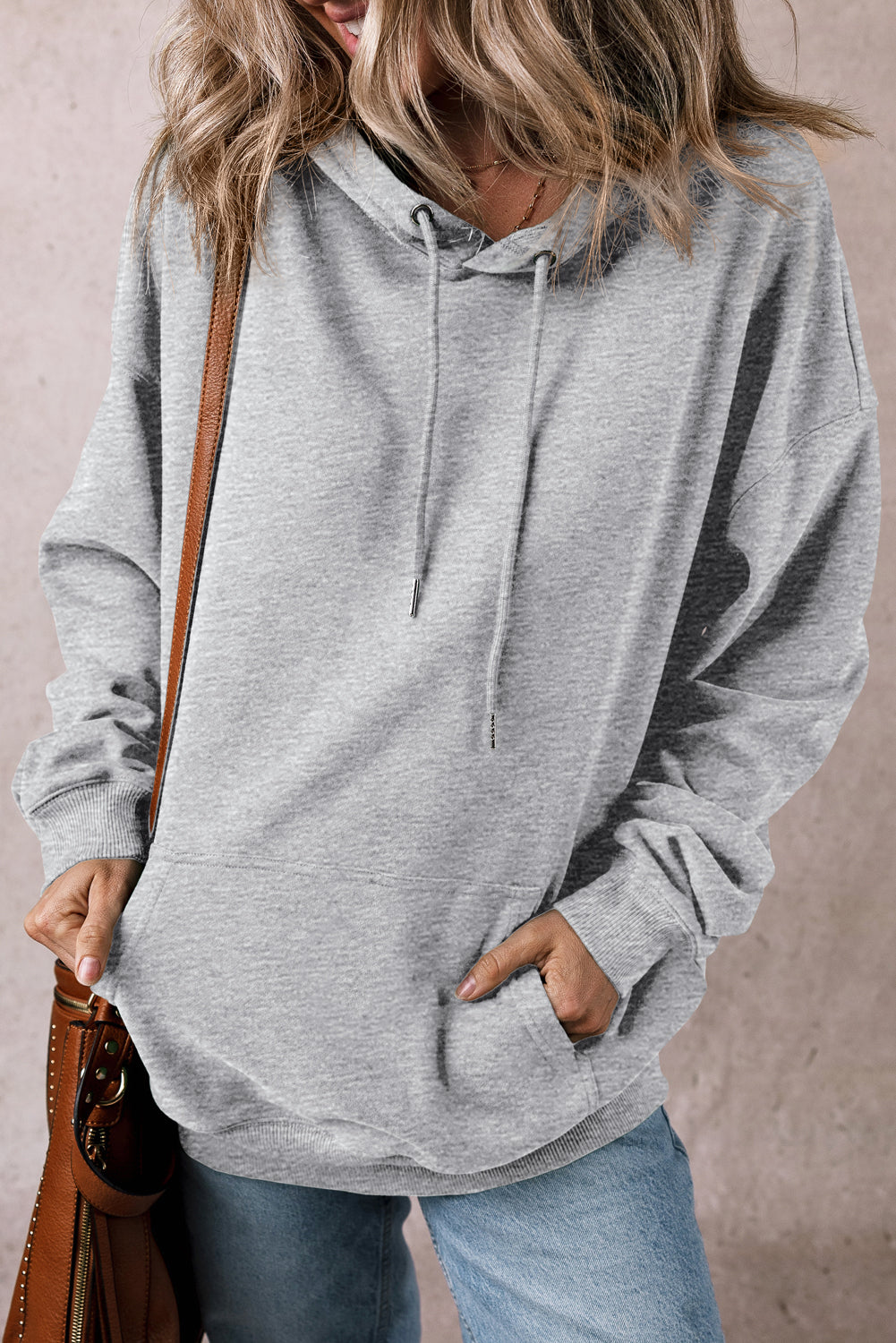 Valerian Fleece Lined Kangaroo Pocket Drawstring Chunky Hoodie