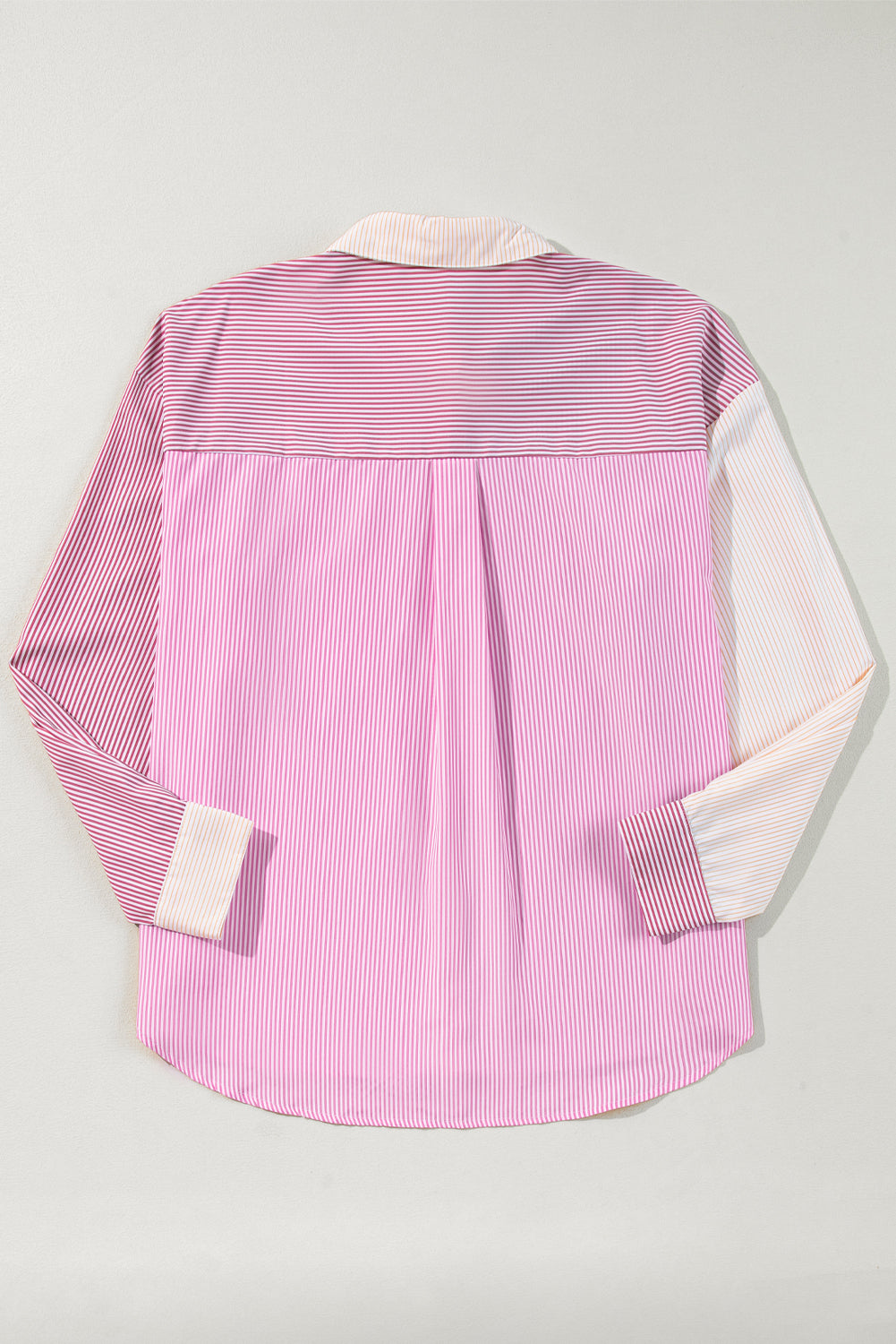 Roze strepenprint colorblock plus size shirt