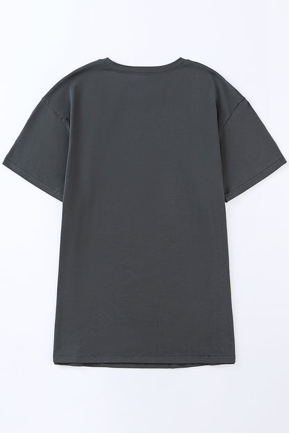 Oversized T-shirt met grijze gitaarslogan en grafische print