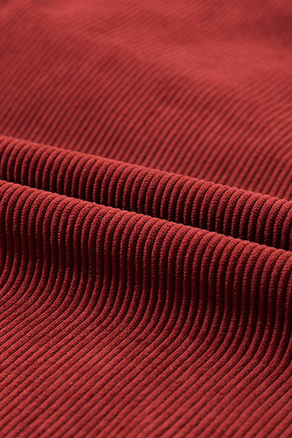 Racing Red Ribbed Corduroy Oversized Sweatshirt