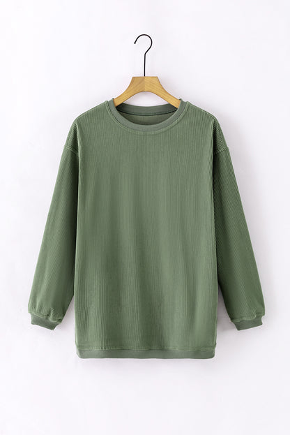 Grasgroen geribbeld corduroy oversized sweatshirt