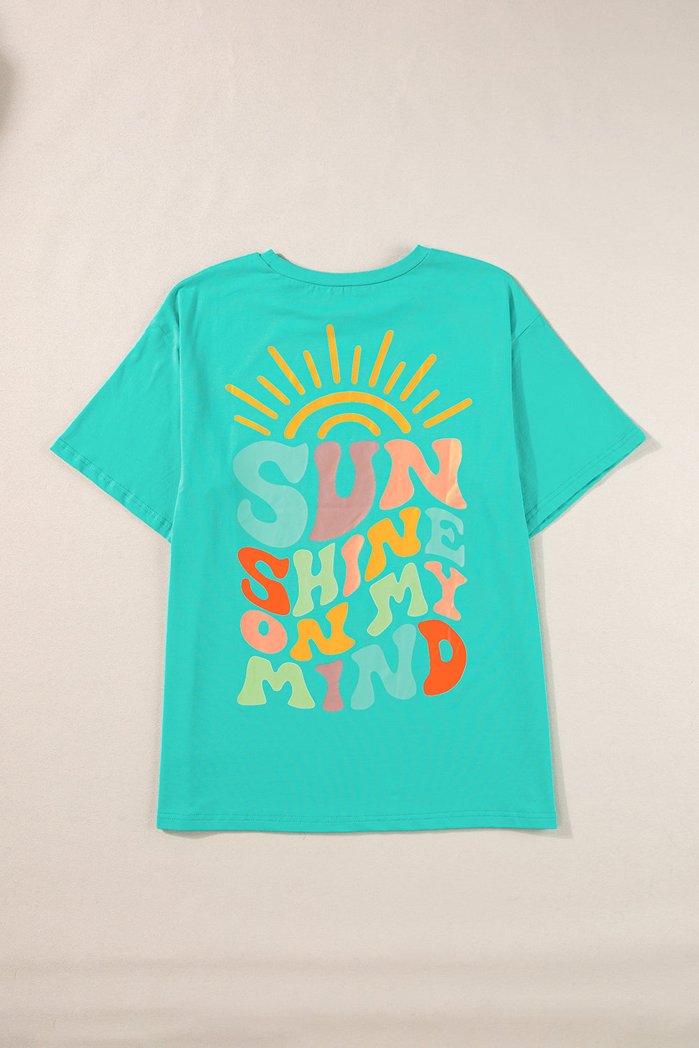 Mintgroen SUNSHINE ON MY MIND grafisch T-shirt