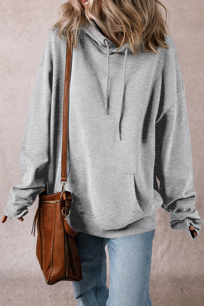 Valerian Fleece Lined Kangaroo Pocket Drawstring Chunky Hoodie