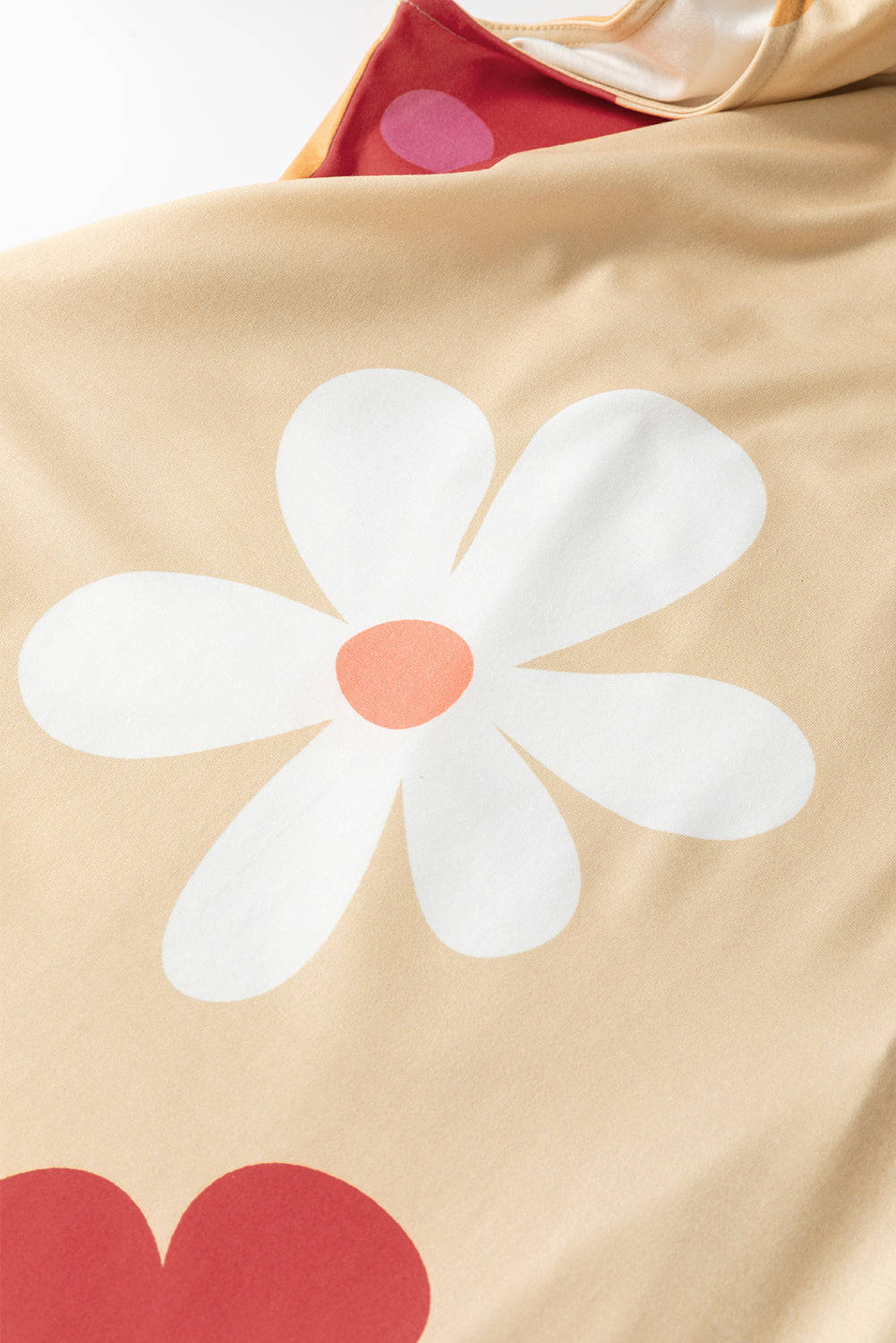 Abrikoos Daisy bloemenprint tankjurk