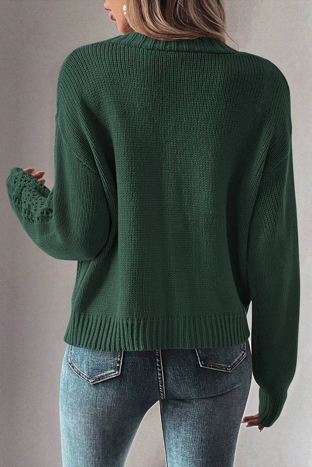 Canton Open Knit Drop Shoulder Trui Cardigan