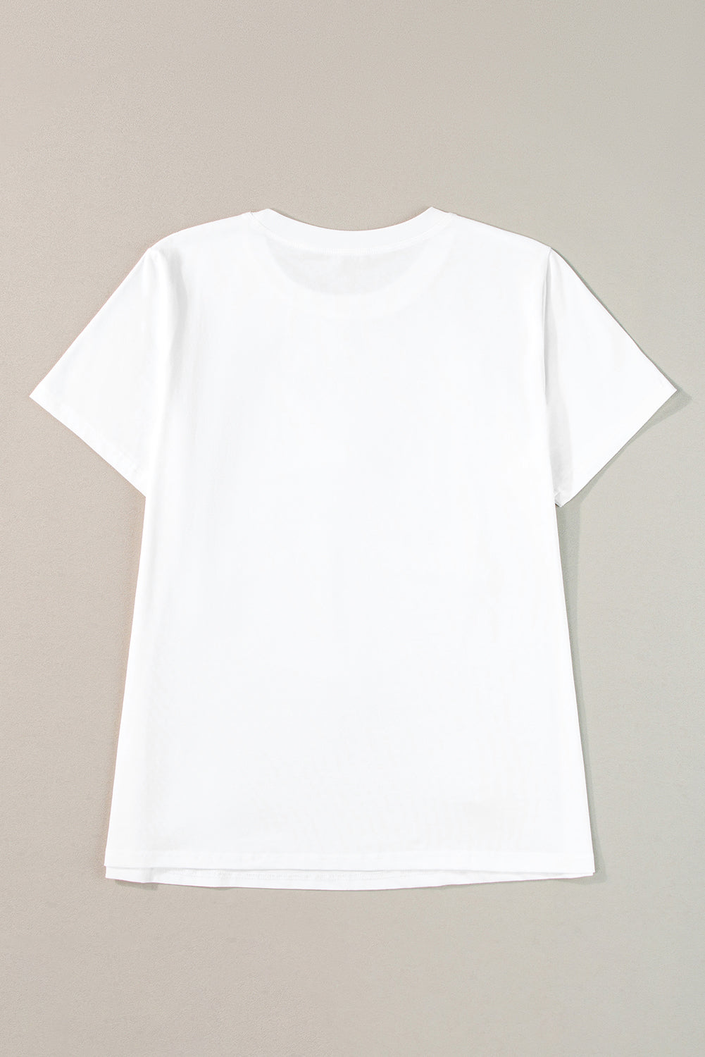 T-shirt met ronde hals en witte bloemenapplicatie