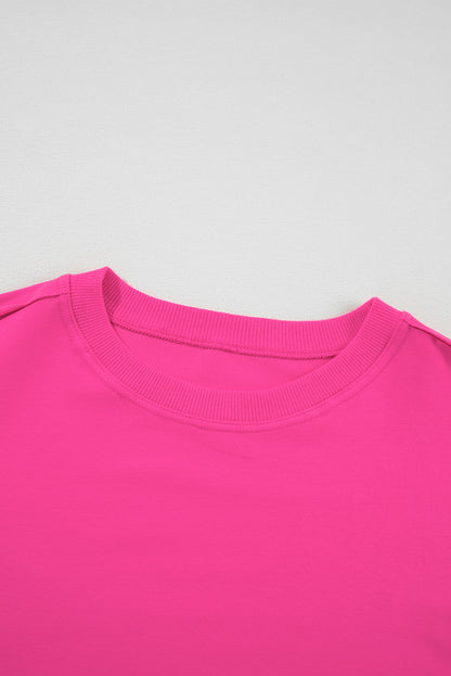 Roze rode sweatshirt poplin mini-jurk