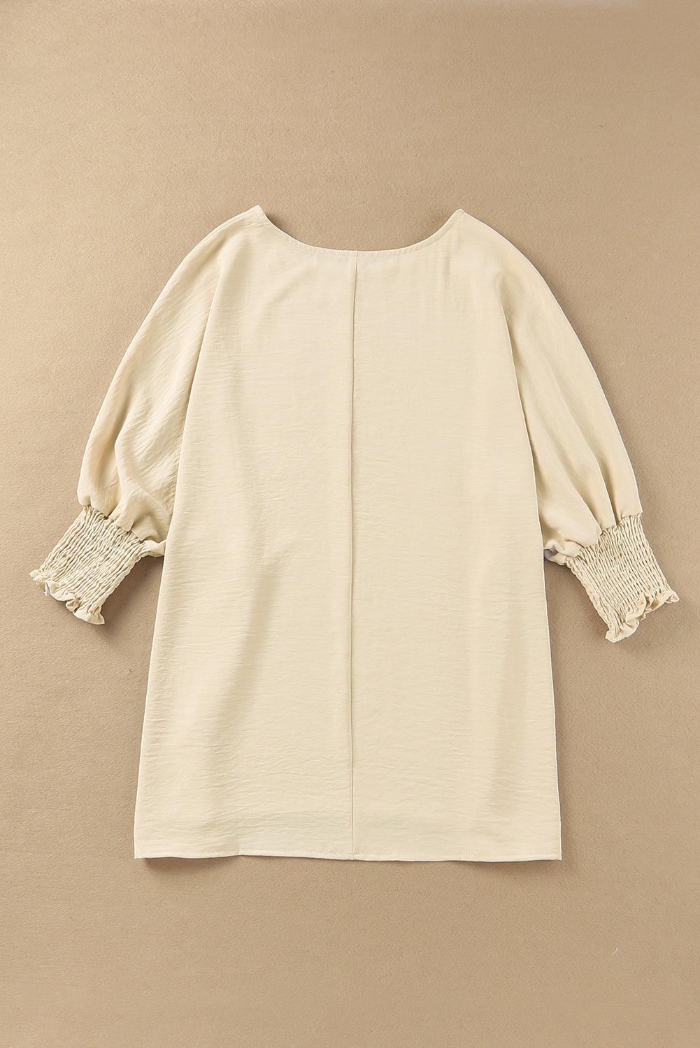 Apricot Smocked Wrist Shift Top