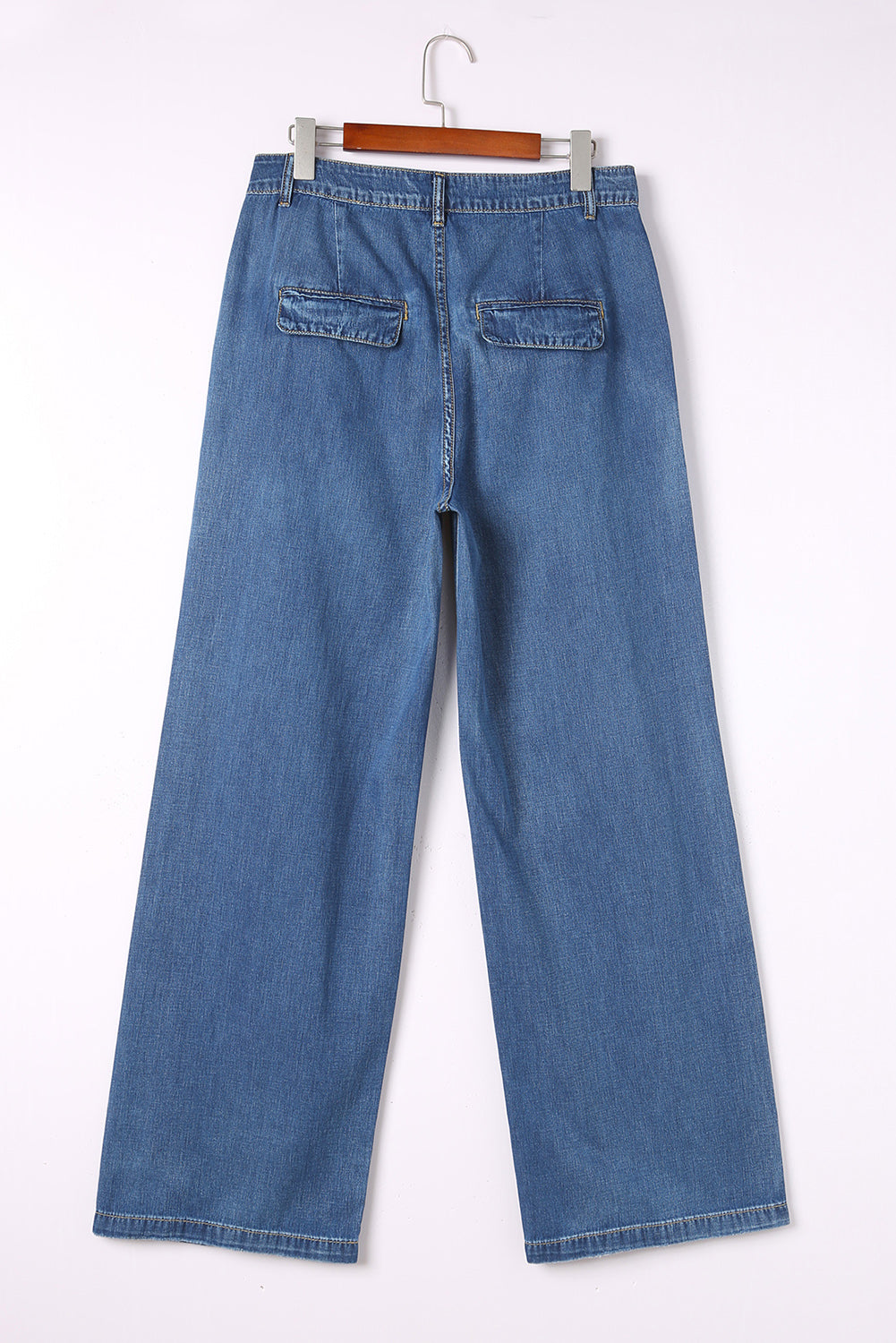 Blauwe slouchy jeans met wijde pijpen