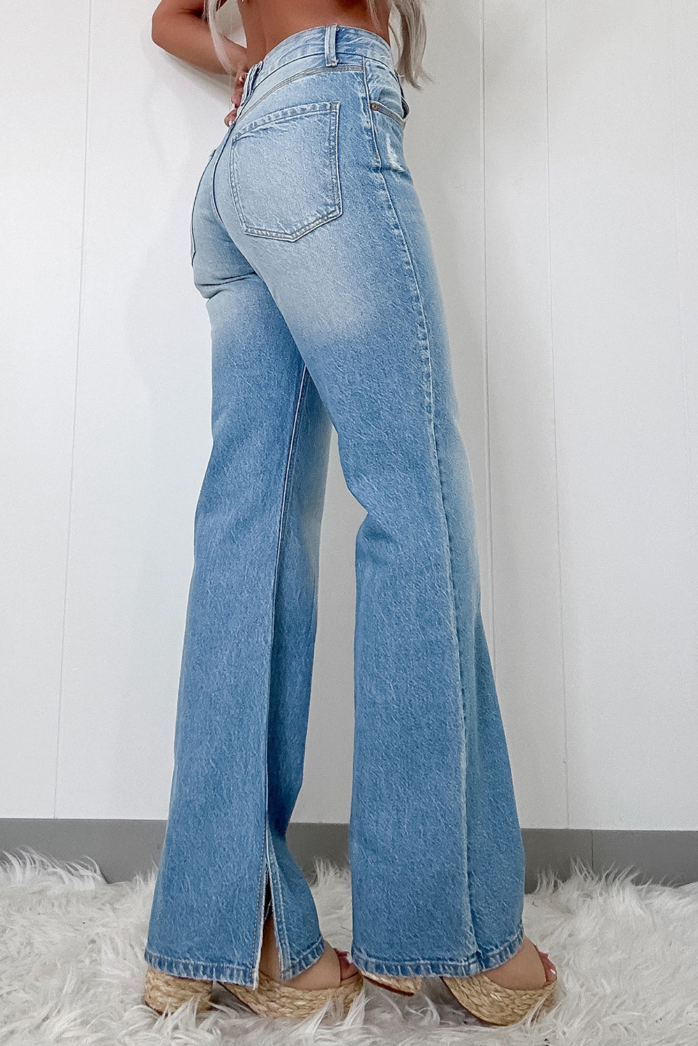 Myosotis High Rise Shift Slit been rechte jeans