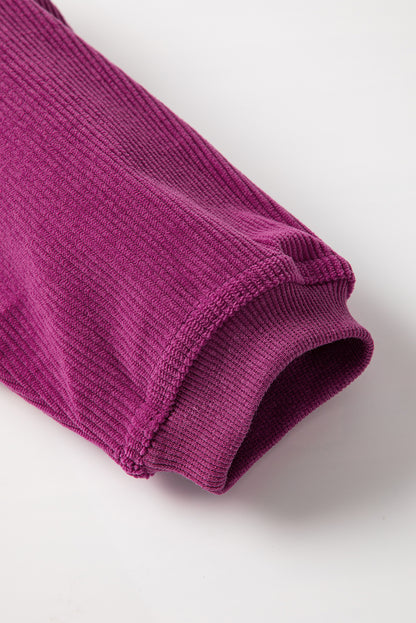 Festival Fuchsia geribbeld corduroy oversized sweatshirt