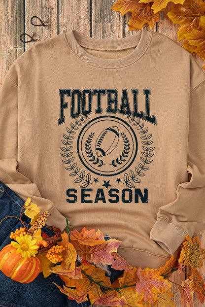 Khaki Rugby VOETBAL SEIZOEN Grafische Game Day Sweatshirt