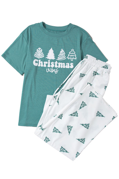 Skobeloff loungeset met T-shirt en broek met kerstboomprint