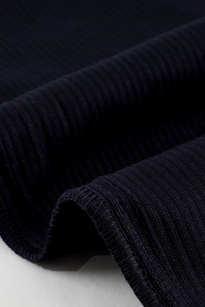 Donkerblauw corduroy overhemd met knoopzak