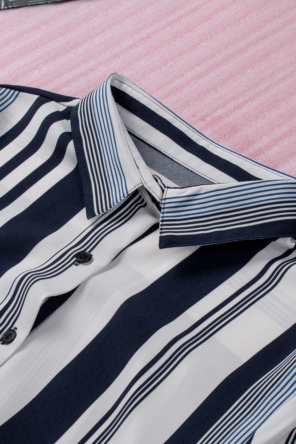 White Navy Striped Modern Women Shirt