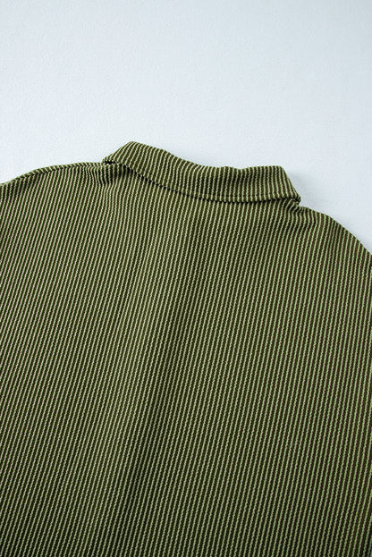 Mos groene snoer knoppen placket druppel schouder collared shift jurk