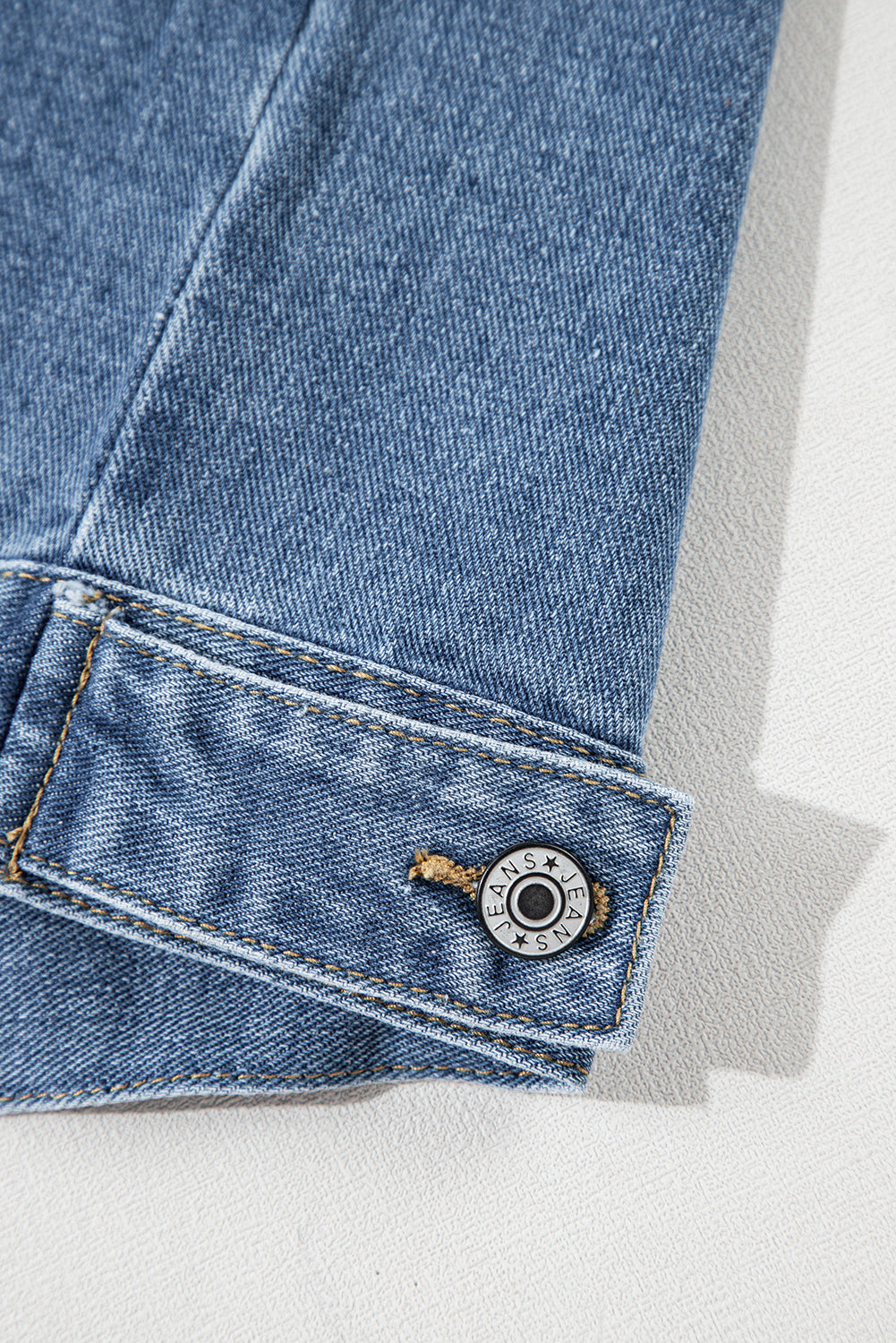 Lichtblauw gewassen oversized denim jack met zakken