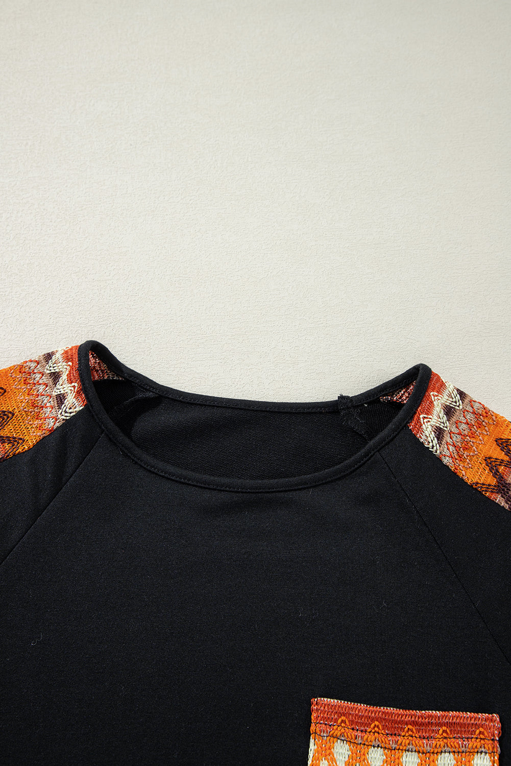 Oranje Contrast Geo Raglan Mouw Patchwork Jurk