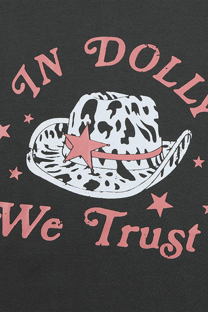 Grijs WIJ VERTROUWEN IN DOLLY Western Fashion grafisch T-shirt