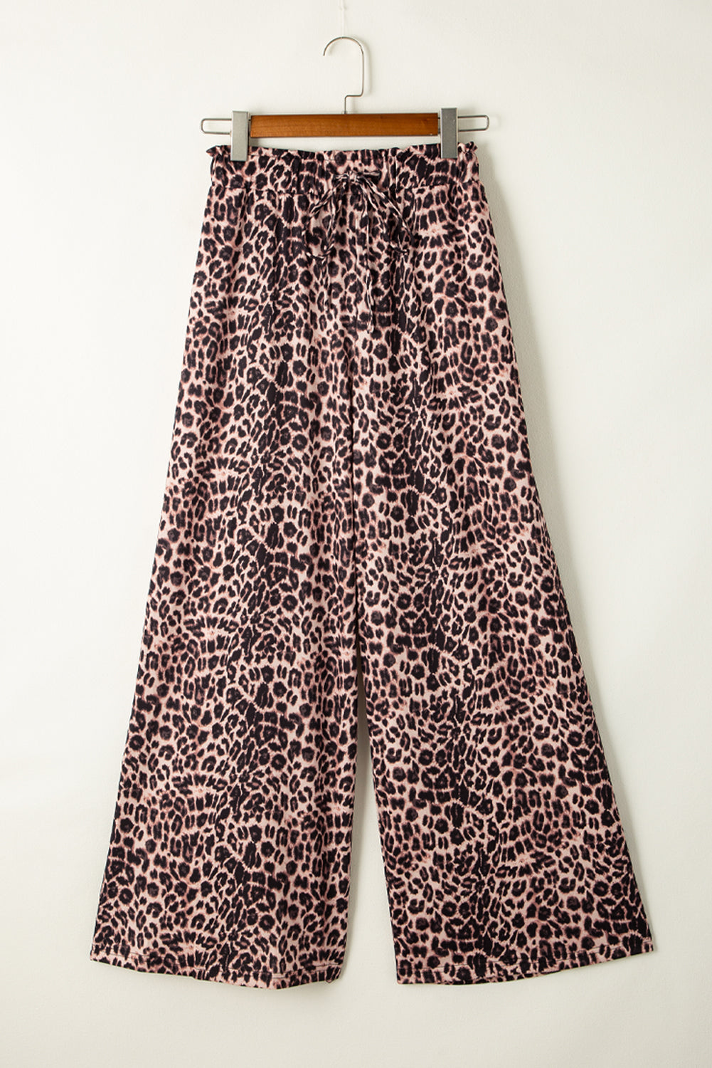 Desert Palm Boho Leopard broek met wijde pijpen