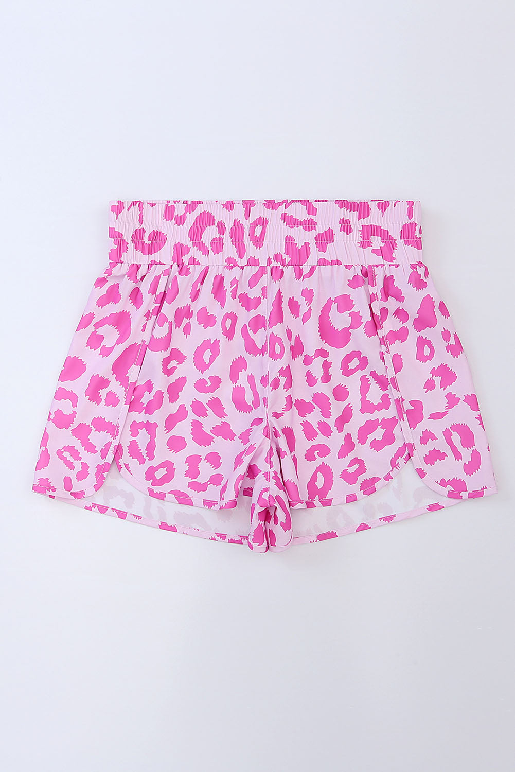 Roze luipaard hoge taille atletische shorts