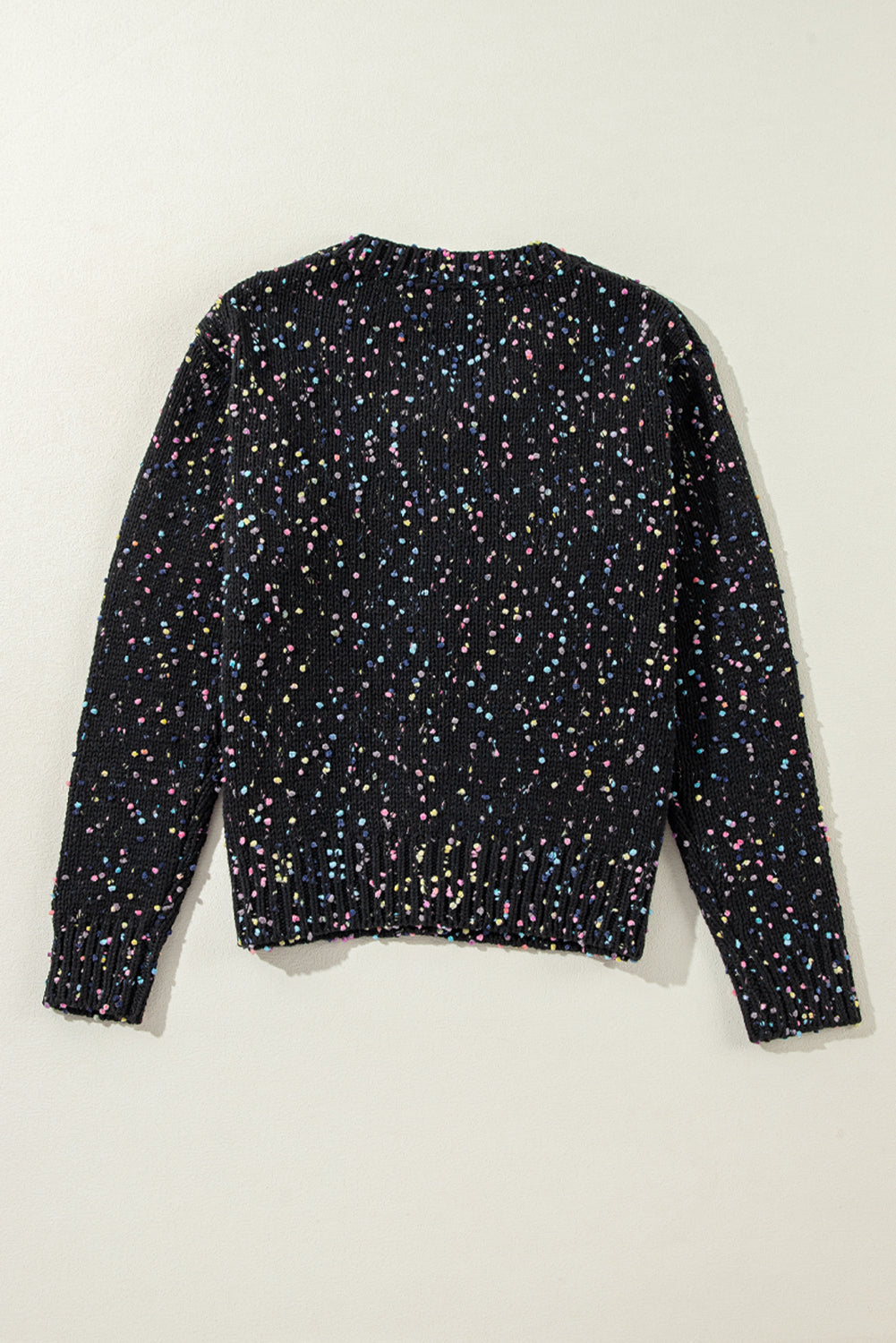 Black Multicolor Confetti Sweater Cardigan