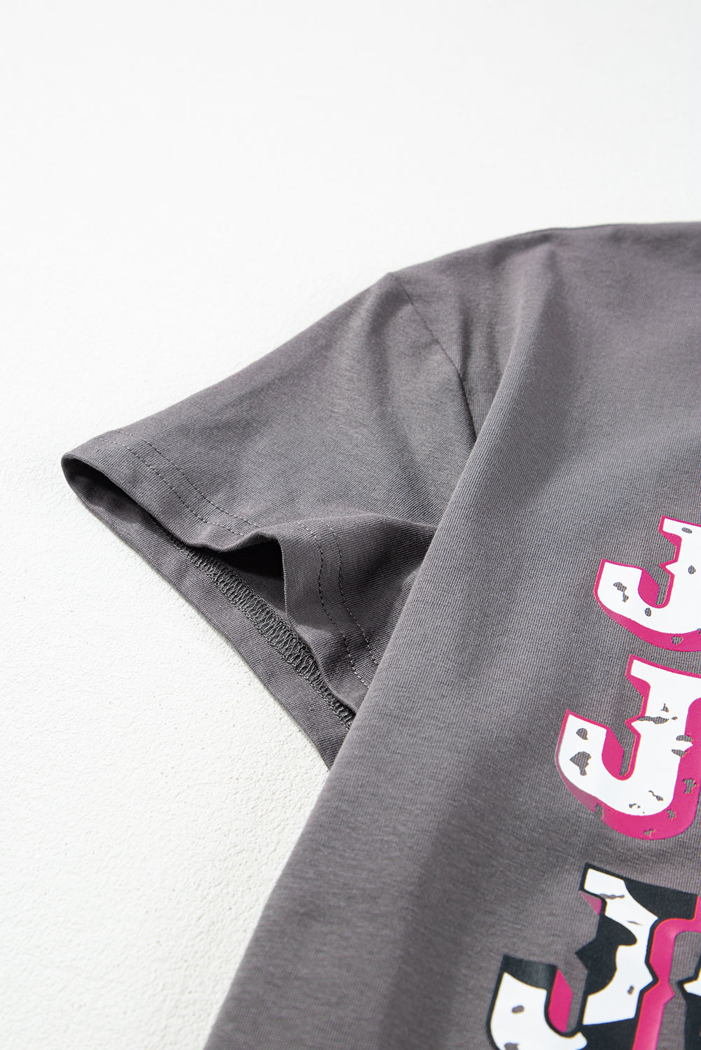 Donkergrijs JOLENE Tuniek-T-shirt met ronde hals en grafische print