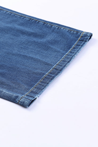 Blauwe slouchy jeans met wijde pijpen