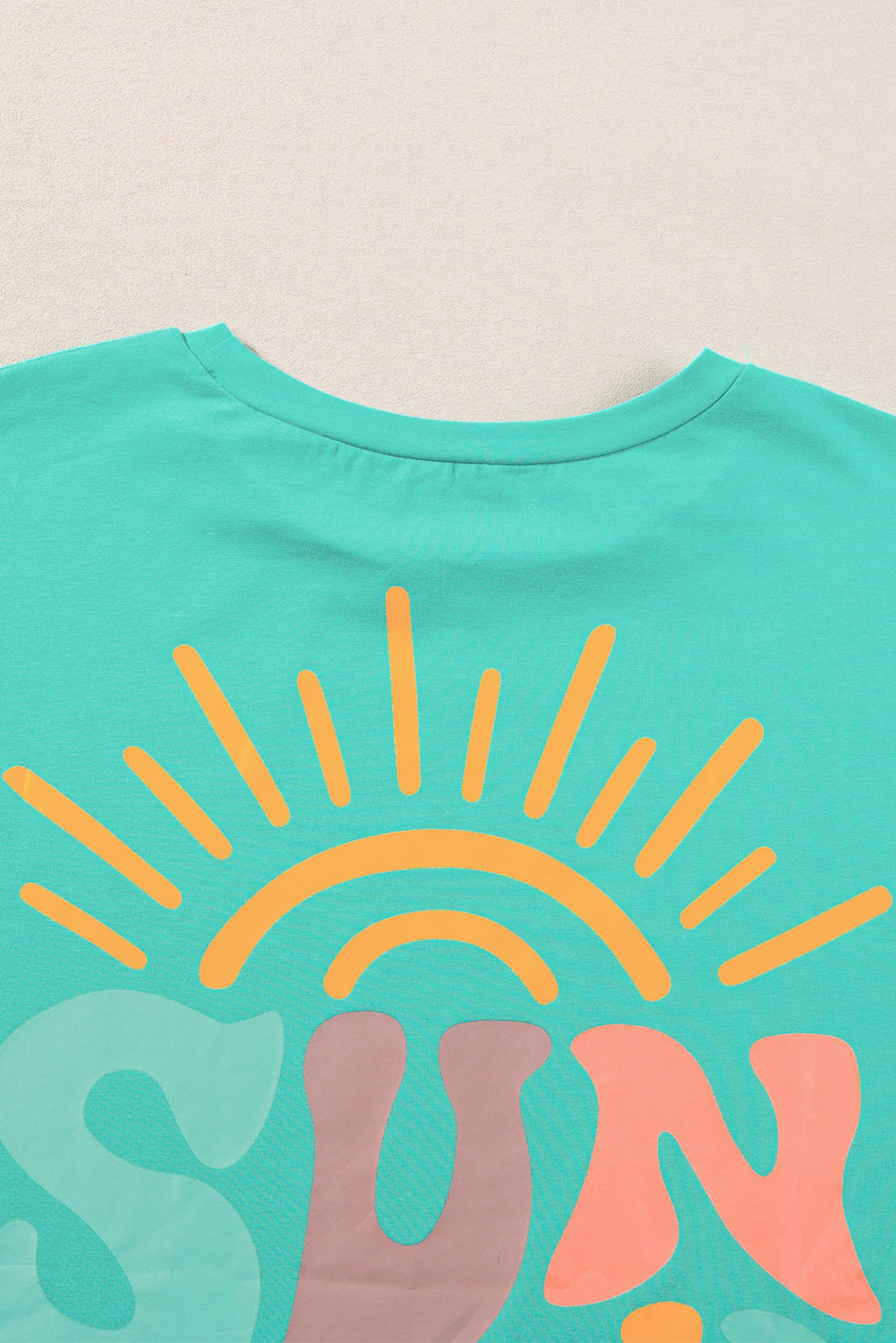 Mintgroen SUNSHINE ON MY MIND grafisch T-shirt