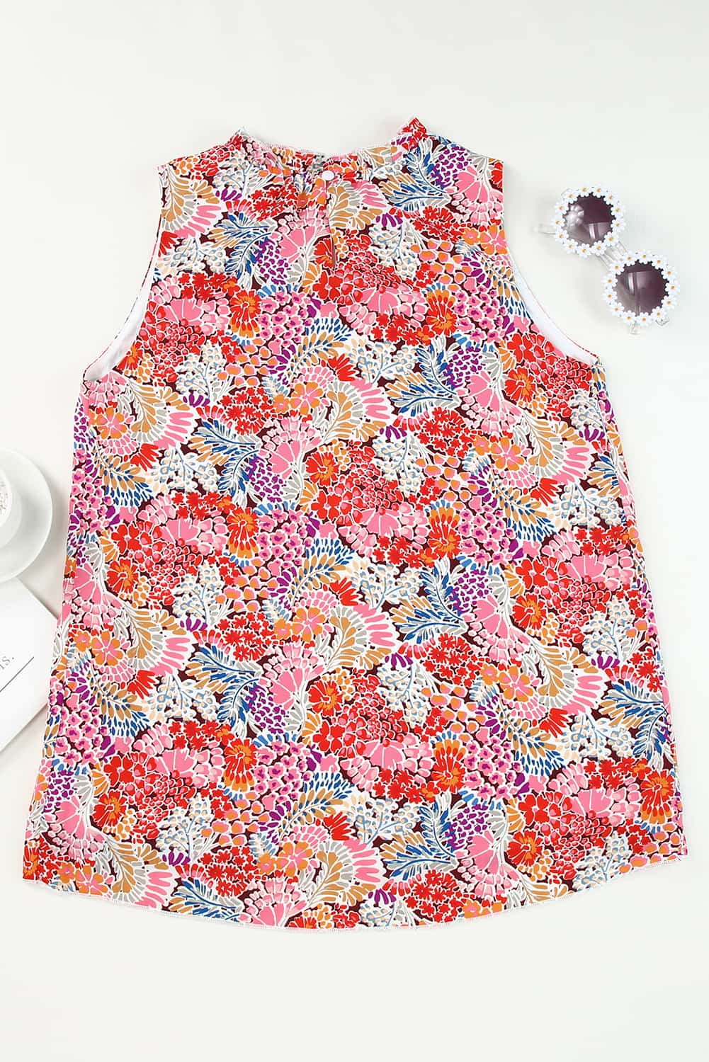 Relaxte tanktop met veelkleurige bloemenprint