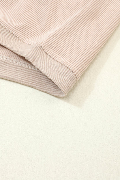 Apricot Ribbed Corduroy Oversized Sweatshirt