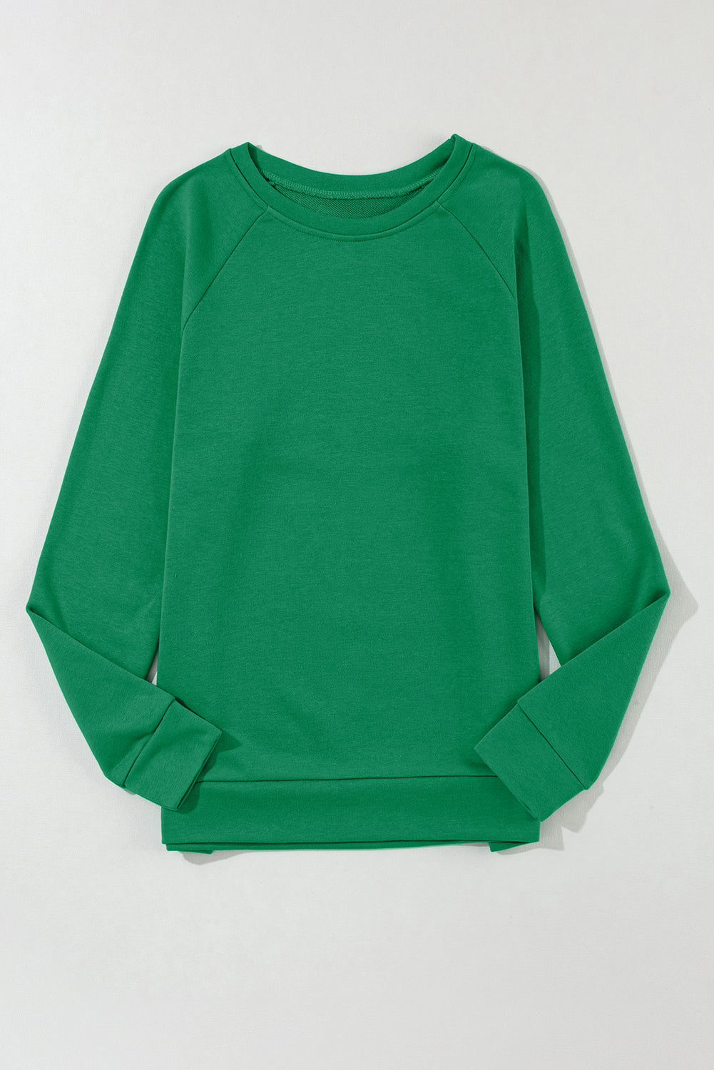 Red Solid Round Neck Raglan Sleeve Sweatshirt