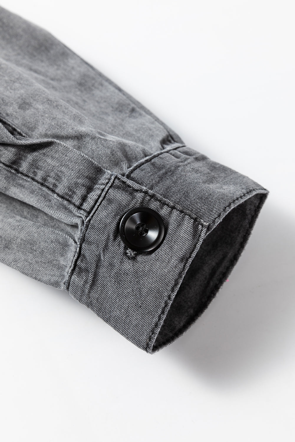 Medium grijs mineraal gewassen patched pocket split denim jack