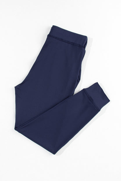 Marineblauwe joggingbroek met trekkoord in de taille en zakken