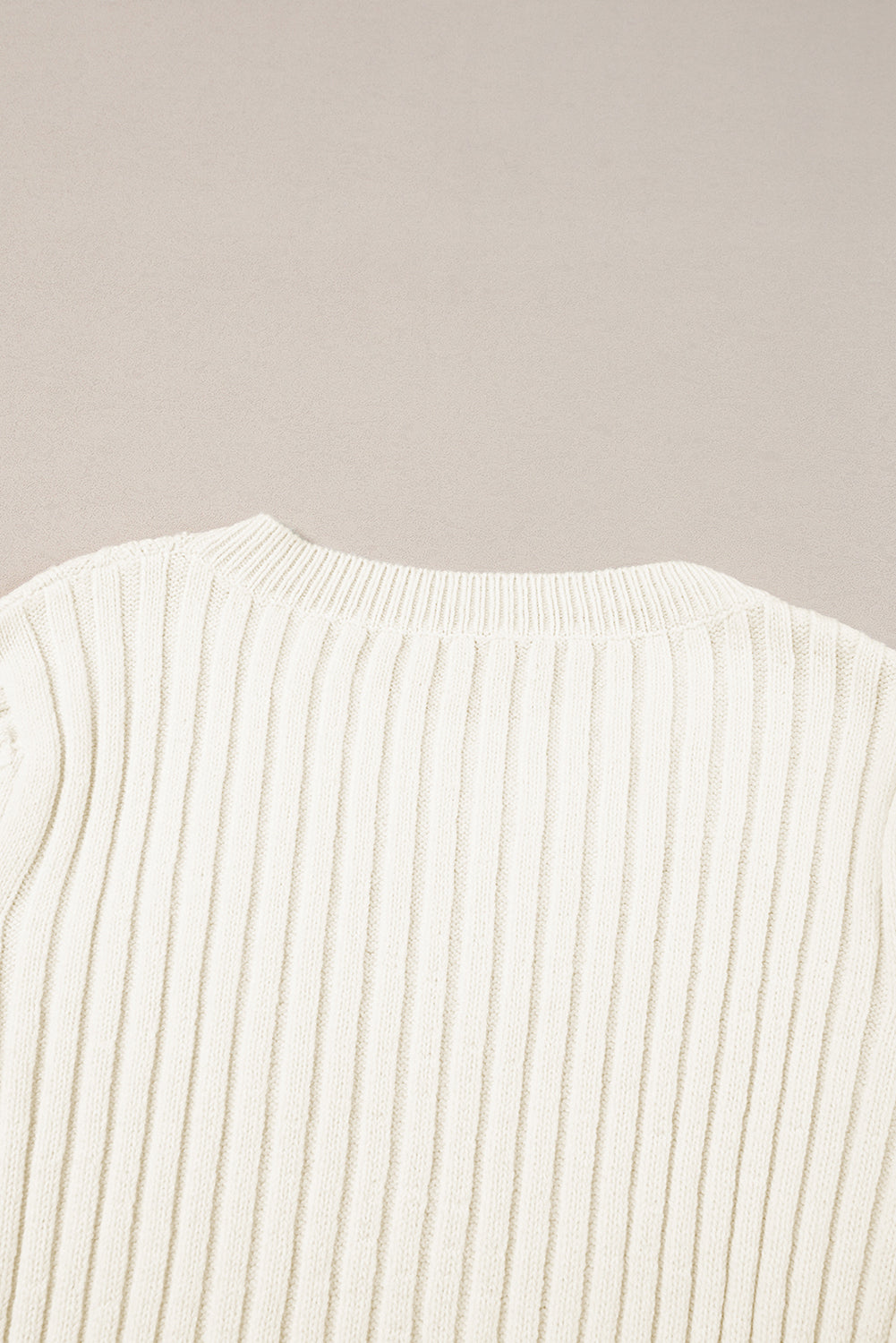 White Cable Knit Cropped Sweater