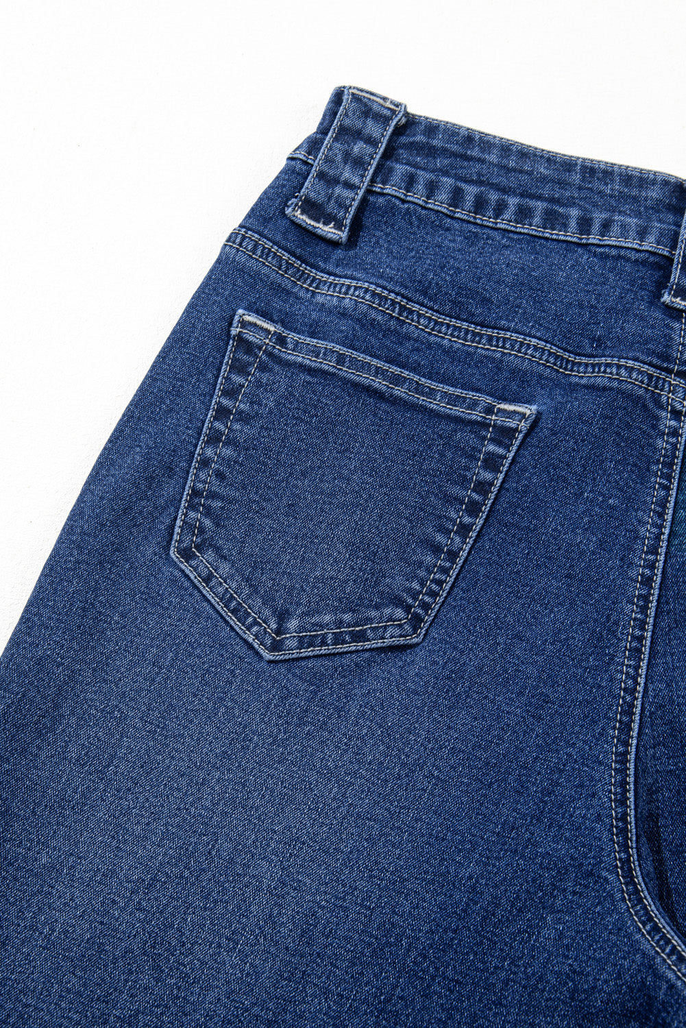 Zeil blauw wide poot pocket hoge taille jeans